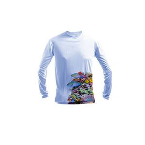 Coral Side Print Long Sleeve Youth Performance Tee