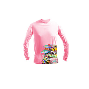 Coral Side Print Long Sleeve Youth Performance Tee