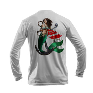 Mermaid Anchor Long Sleeve Unisex Performance Tee