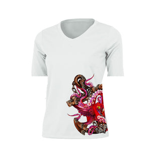 Anchor Octo (Side Wrap) Short Sleeve V-Neck Performance Tee