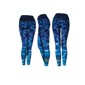 Blue Water Turtle Performance Leggings