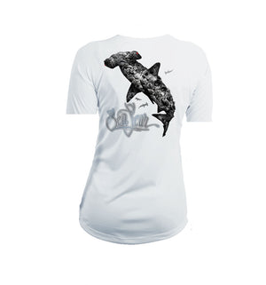 Hammerhead Coral Short Sleeve V-Neck Performance Tee