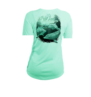 Dolphins Short Sleeve V-Neck Performance Tee