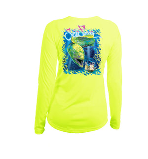 Eel Lionfish Long Sleeve V-Neck Performance Tee