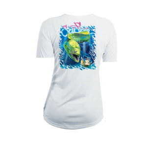Eel Lionfish Short Sleeve V-Neck Performance Tee