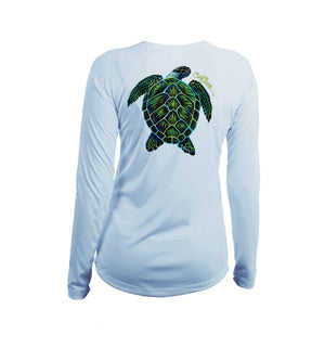 Electric Turtle Long Sleeve V-Neck Performance Tee