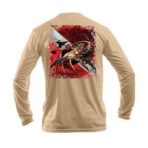 Lobster Dive Flag Long Sleeve Performance Tee