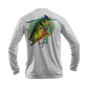 Peacock Bass Long Sleeve Performance Tee