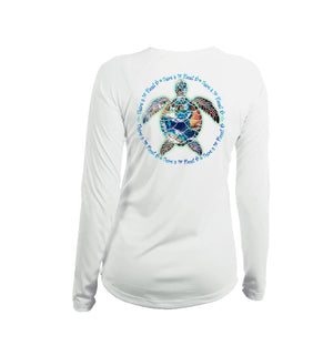 Turtle Planet B Long Sleeve V-Neck Performance Tee