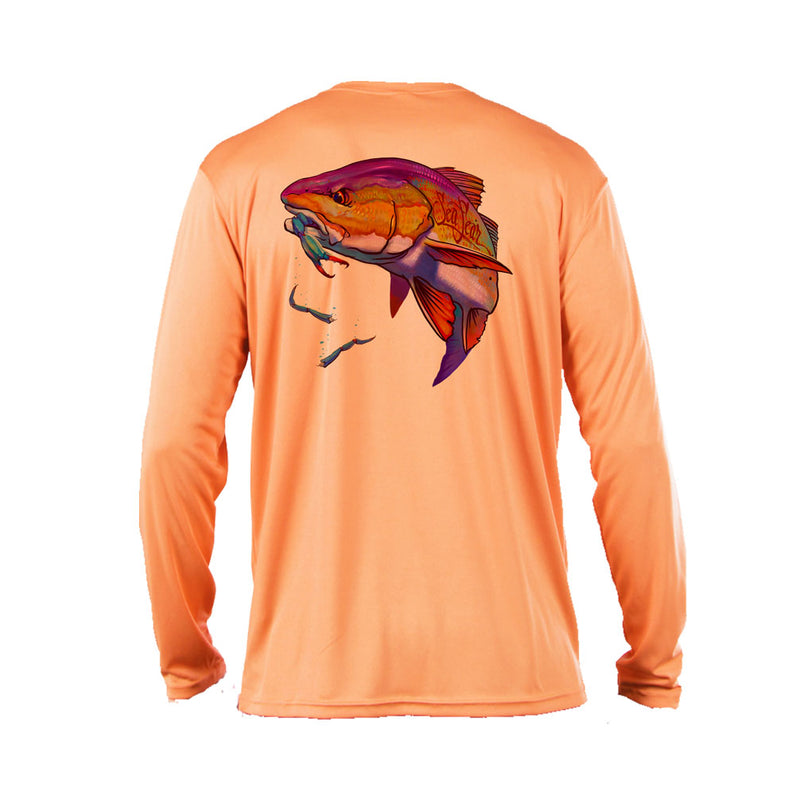 Top Selling Redfish Tail on Orange Dri Fit Shirt