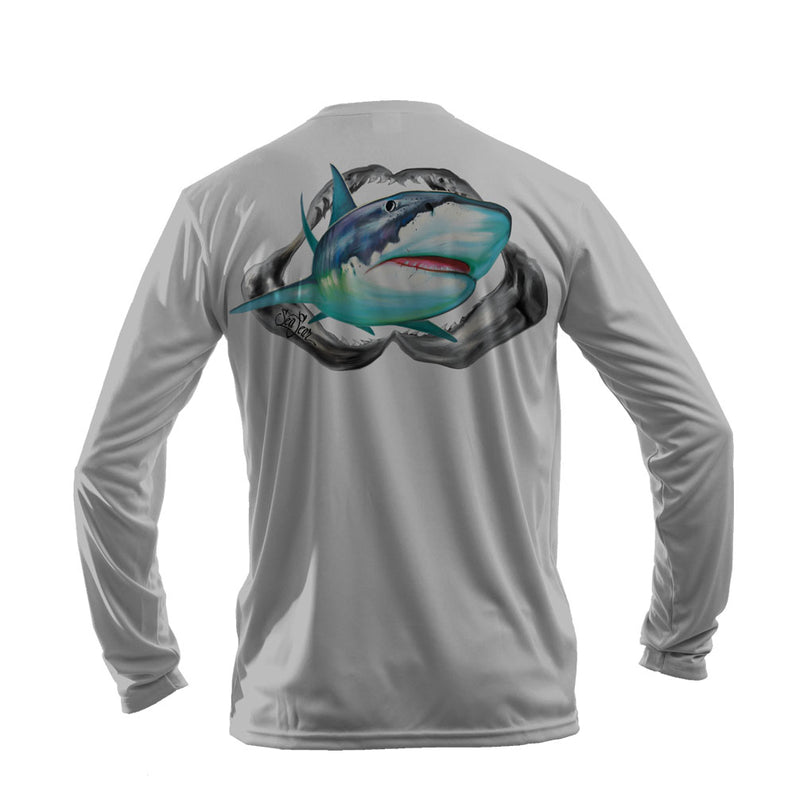 Personalized Shark Fishing All over print Long Sleeve performance