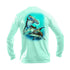 Dual Hammerheads Long Sleeve Performance Tee – back view – Sea Fear UPF 50+ apparel