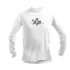 Dual Hammerheads Long Sleeve Performance Tee in White – front view – Sea Fear UPF 50+ apparel