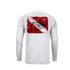 Hog Shadow Flag Long Sleeve Marble Front Tee