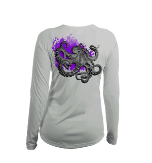 Inking Octo   Long Sleeve V-Neck Performance Tee