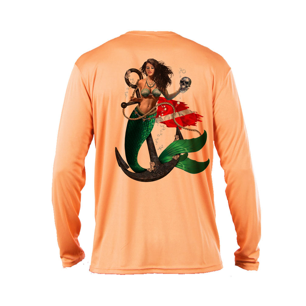 Mermaid Anchor Long Sleeve Unisex Performance Tee