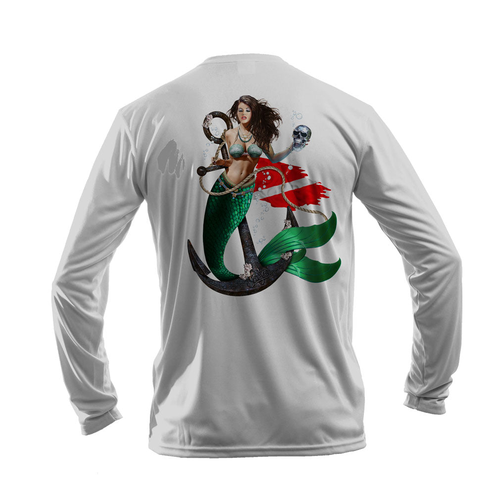 Mermaid Anchor Long Sleeve Unisex Performance Tee