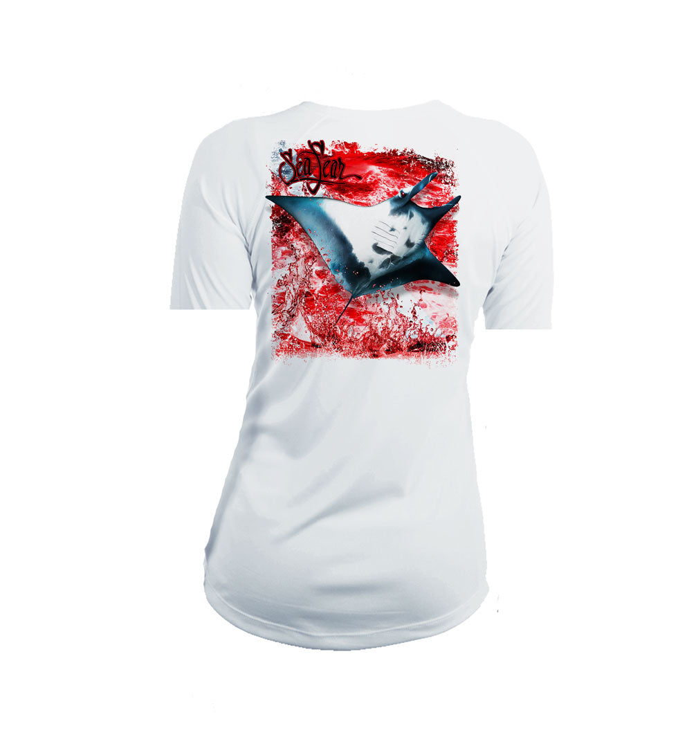 Manta Ray Long Sleeve V-Neck Performance Tee