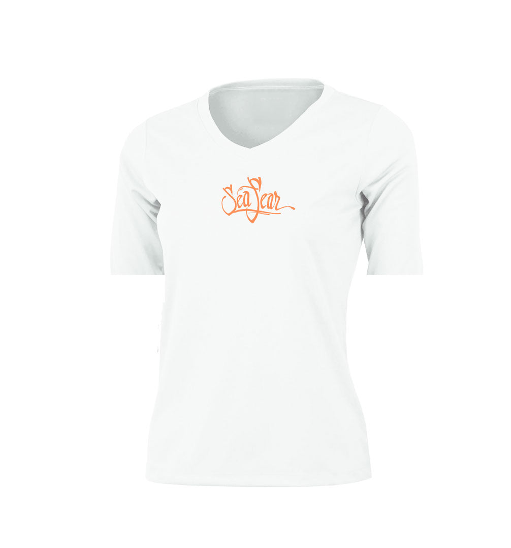 Orange Octo V-Neck Performance Tee