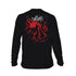 Red Octopus Long Sleeve Performance Tee in Black – back view – Sea Fear UPF 50+ apparel