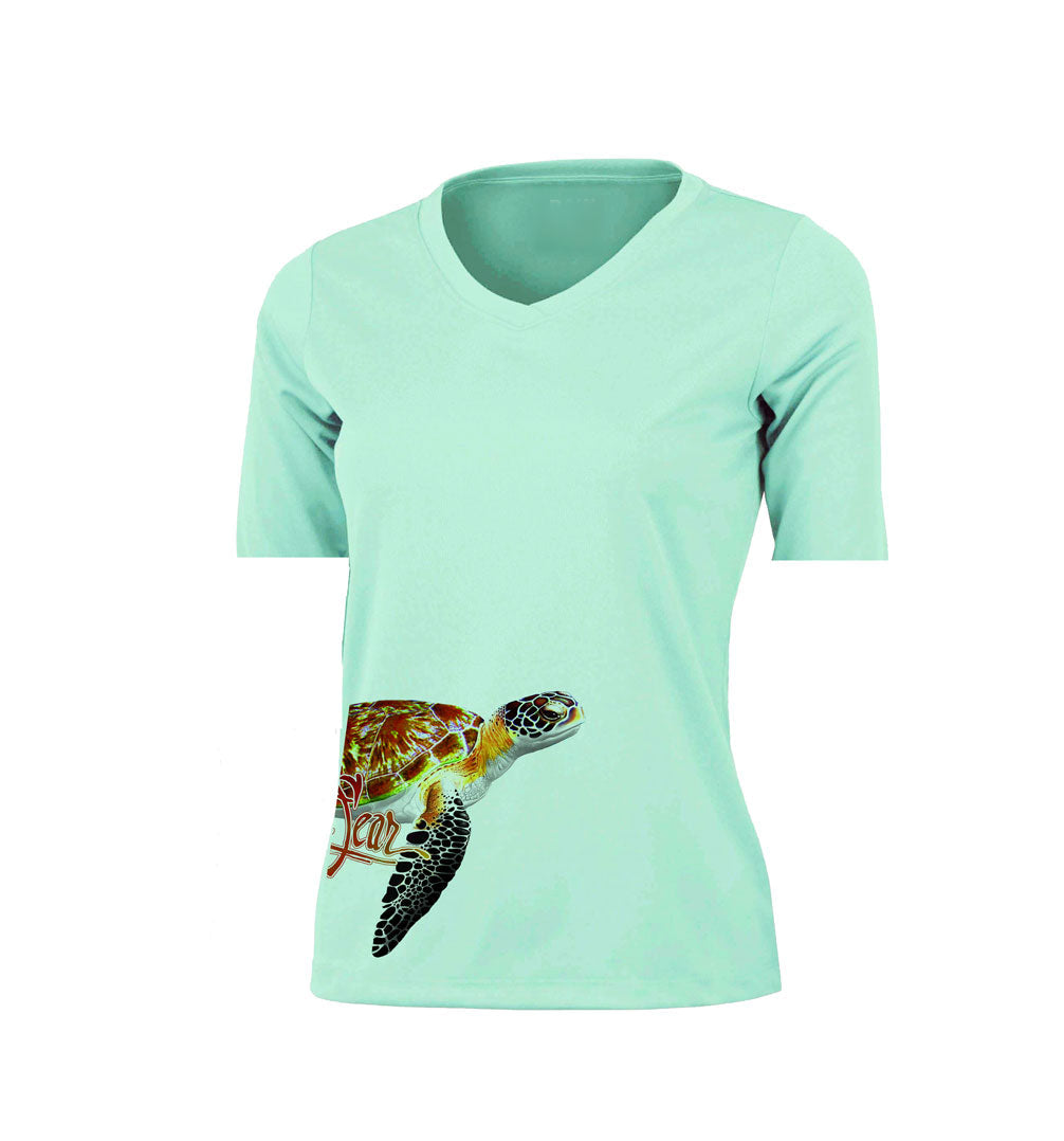 Sea Turtle (Side Wrap) V-Neck Performance Tee