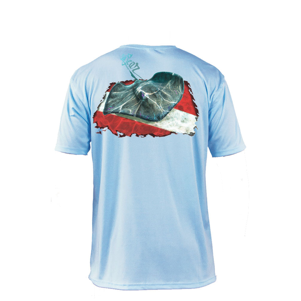 Stingray Dive Flag Short Sleeve - Arctic Blue