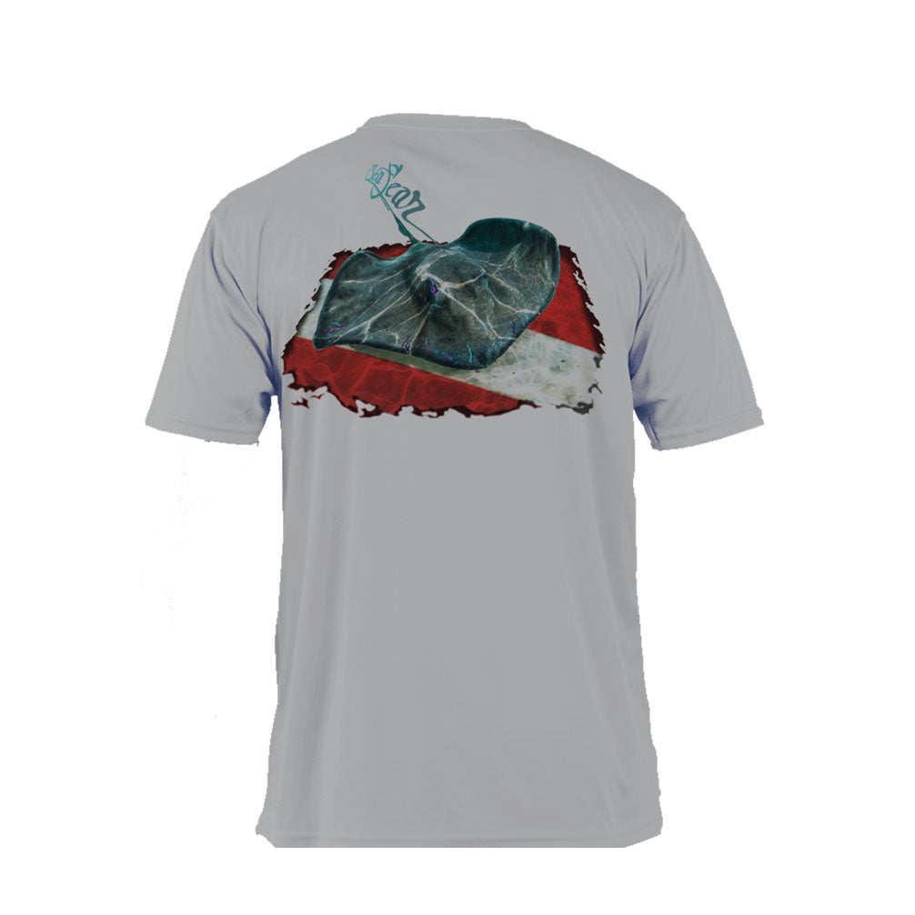 Stingray Dive Flag Short Sleeve - Gray