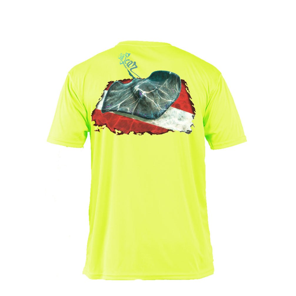 Stingray Dive Flag Short Sleeve - Neon Yellow