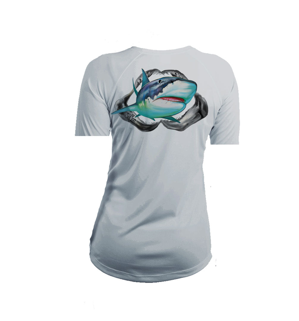 Tiger Shark V-Neck Performance Tee