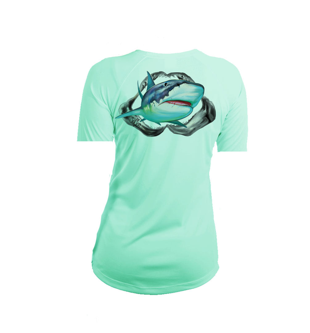 Tiger Shark V-Neck Performance Tee
