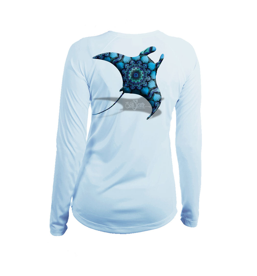Tribal Ray Long Sleeve V-Neck Performance Tee – Sea Fear UPF 50+ apparel