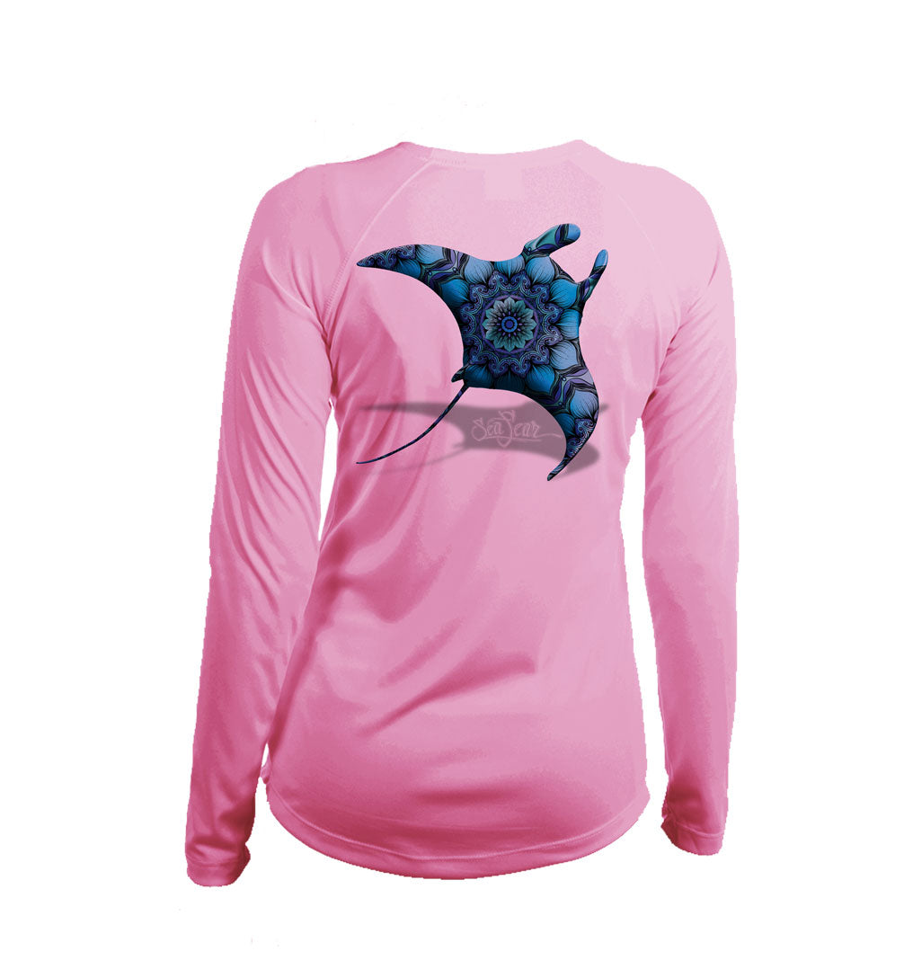 Tribal Ray Long Sleeve V-Neck Performance Tee – Sea Fear UPF 50+ apparel