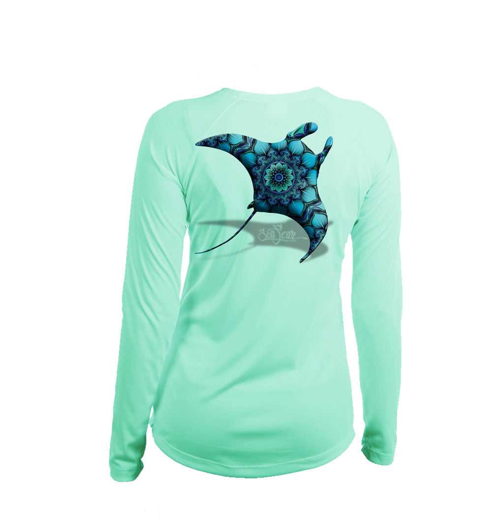 Tribal Ray Long Sleeve V-Neck Performance Tee – Sea Fear UPF 50+ apparel
