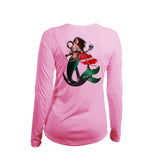 Mermaid Anchor Long Sleeve V-Neck Performance Tee