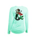 Mermaid Anchor Long Sleeve V-Neck Performance Tee