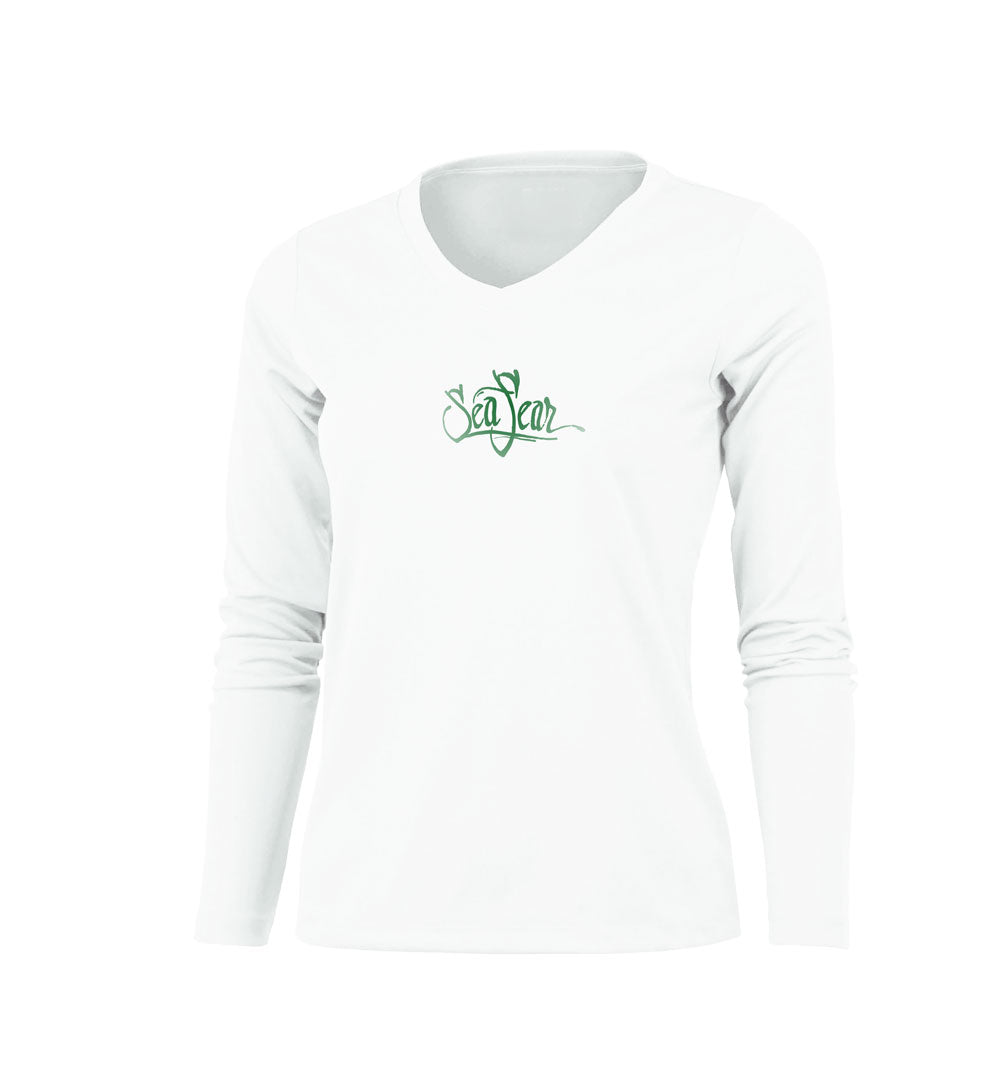 Mermaid Anchor Long Sleeve V-Neck Performance Tee