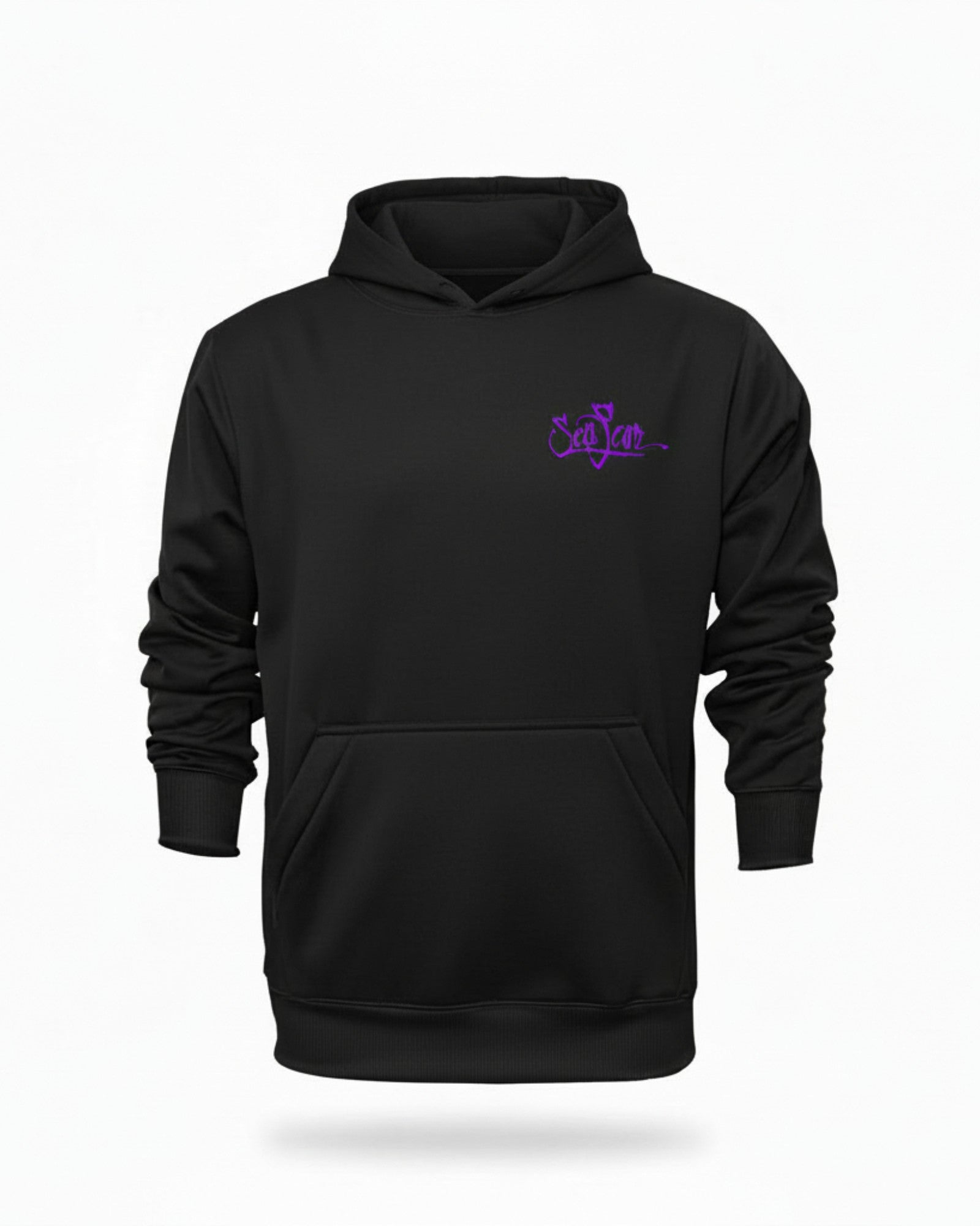 Inking Octopus Long Sleeve Cotton Blend Hoodie Black