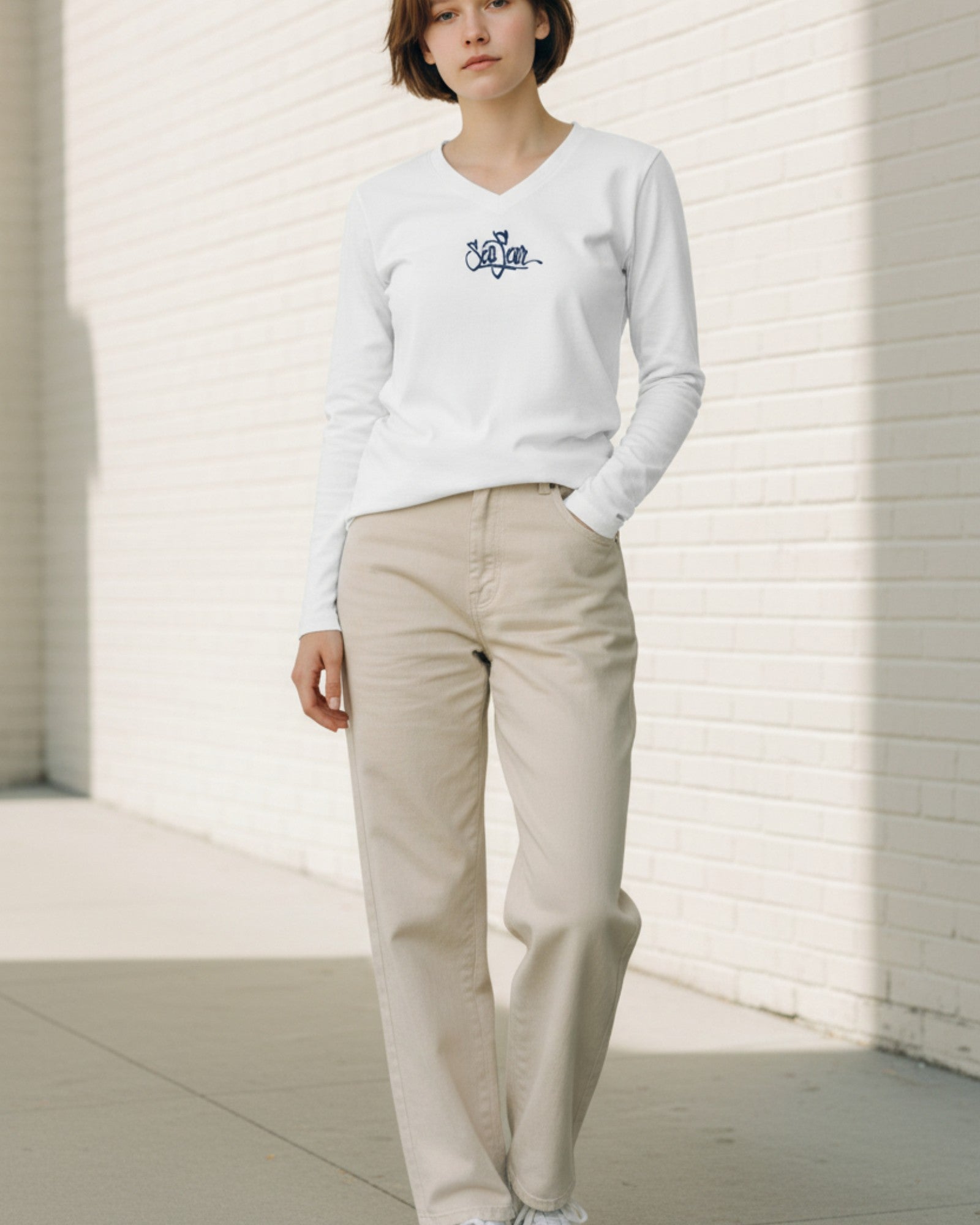 Starfish Rey  Long Sleeve V-Neck Performance Tee