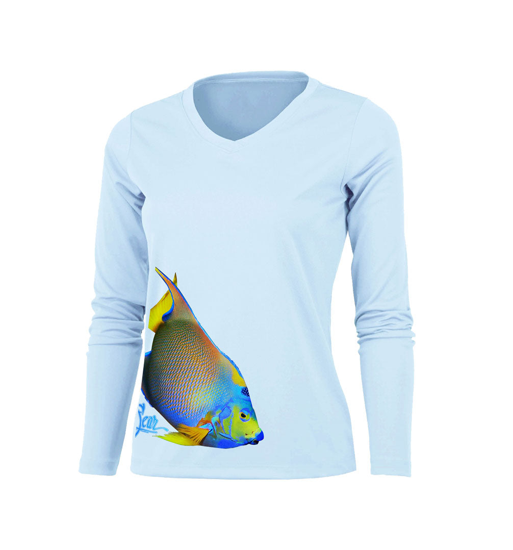Angelfish (Side Wrap) Long Sleeve V-Neck Performance Tee
