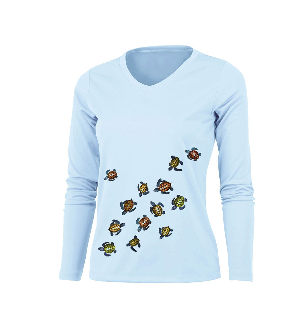 Baby Sea Turtles V-Neck Performance Tee