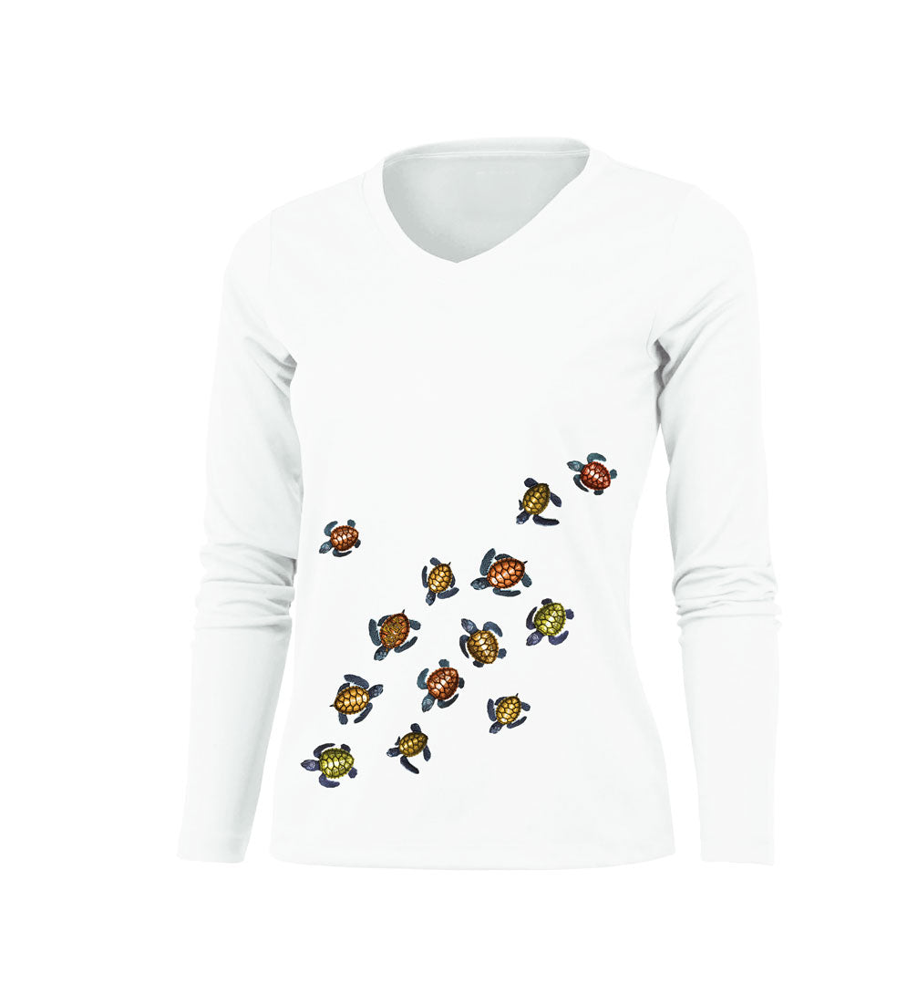 Baby Sea Turtles V-Neck Performance Tee