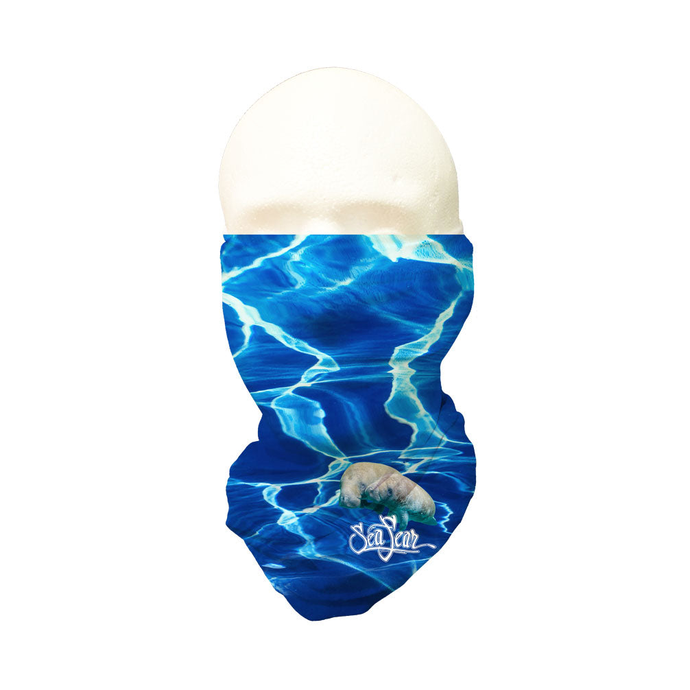 Sea Fear Blue Water Manatee Multi-Wear Sun Gaiter, UPF 50+ sun protection neck gaiter