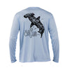 Coral Hammerhead Long Sleeve Performance Tee in Arctic Blue – Sea Fear UPF 50+ apparel