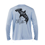 Coral Hammerhead Long Sleeve Performance Tee in Arctic Blue – Sea Fear UPF 50+ apparel