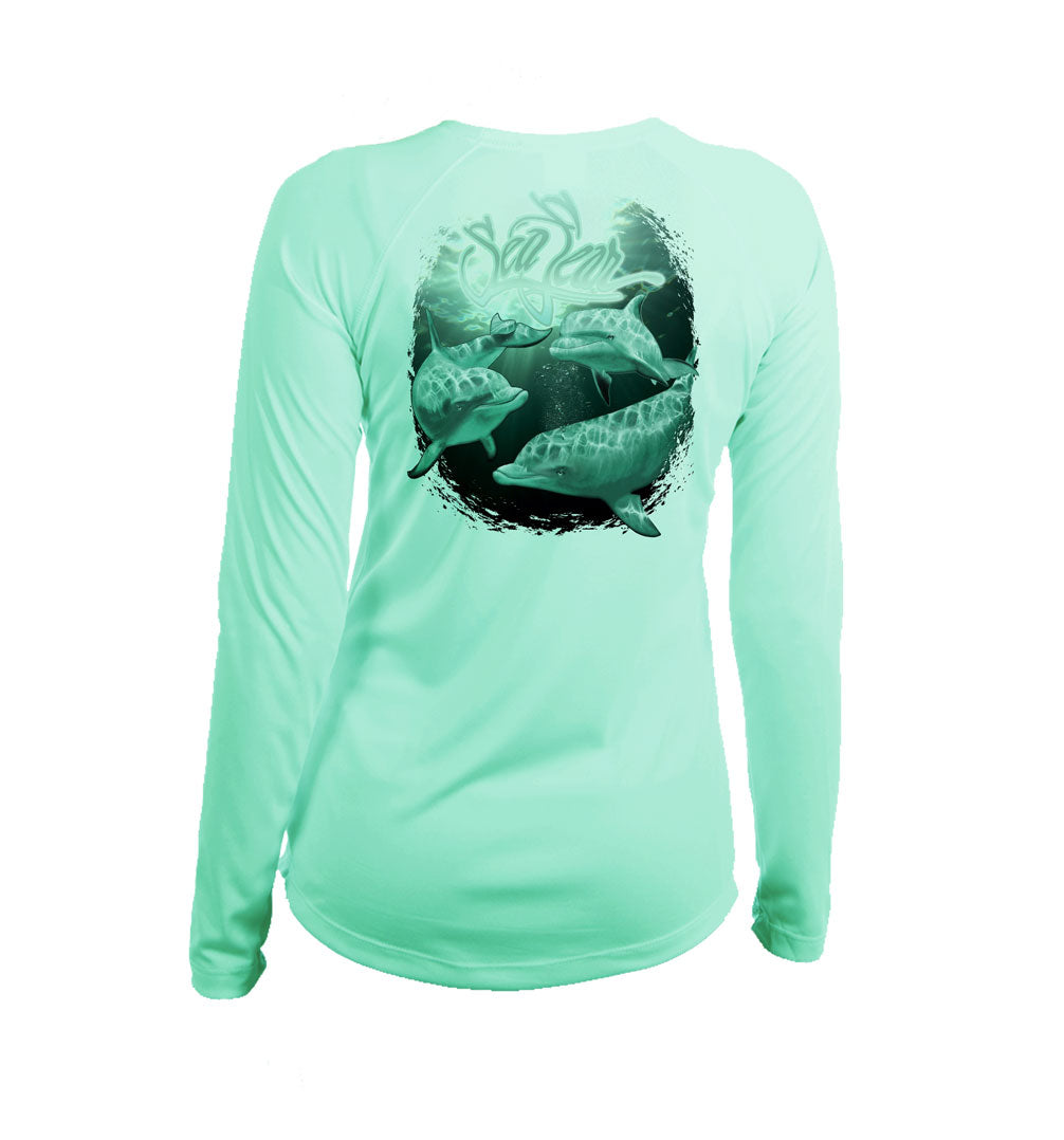 Dolphins Long Sleeve V-Neck Performance Tee