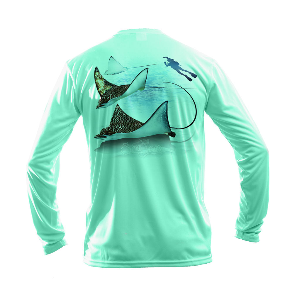 Eagle Ray Long Sleeve Performance Tee in Sea Grass – Sea Fear UPF 50+ apparel