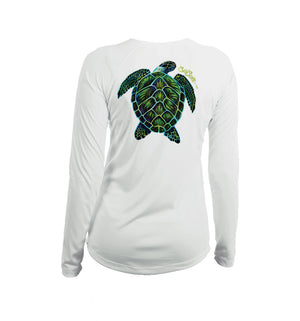 Electric Turtle Long Sleeve V-Neck Performance Tee