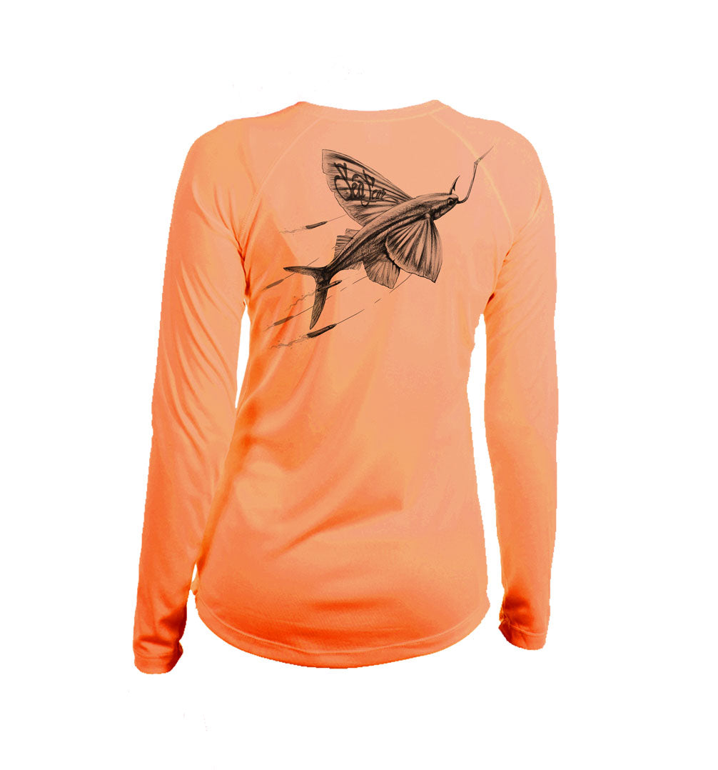 Flying Fish Long Sleeve V-Neck Performance Tee
