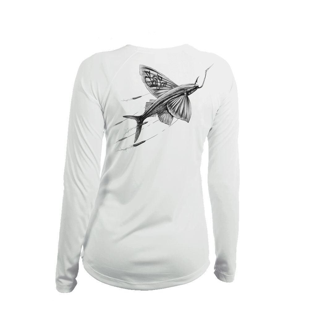 Flying Fish Long Sleeve V-Neck Performance Tee