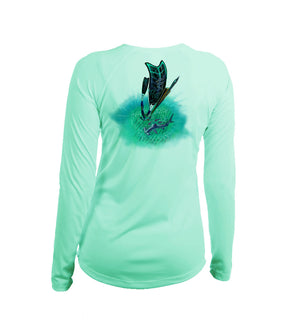 Free Diver Long Sleeve V-Neck Performance Tee